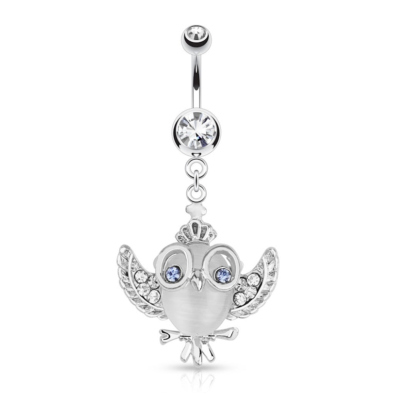 Piercing do pupíku se sovičkou a kamínky