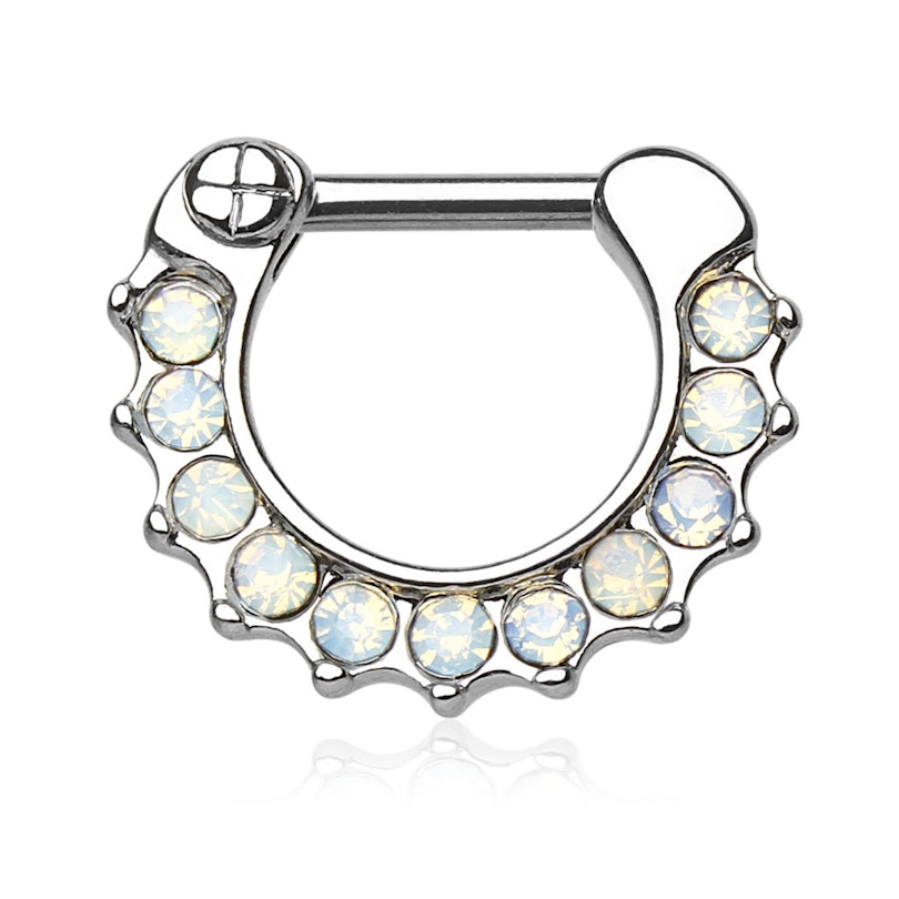 Septum piercing zdobený opality