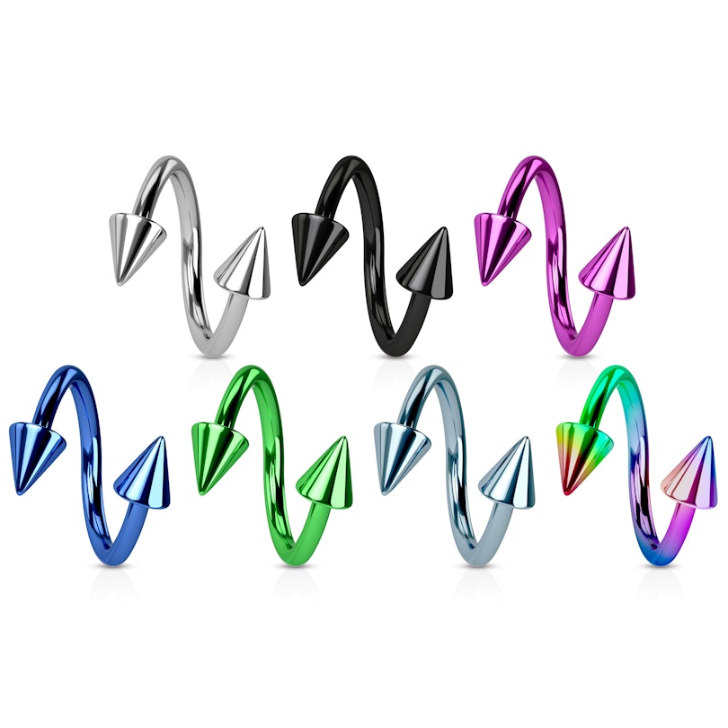 Piercing spirála v různých barvách