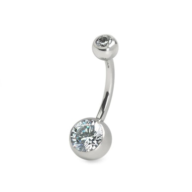 Piercing do pupíku z chirurgické oceli s vnitřním závitem