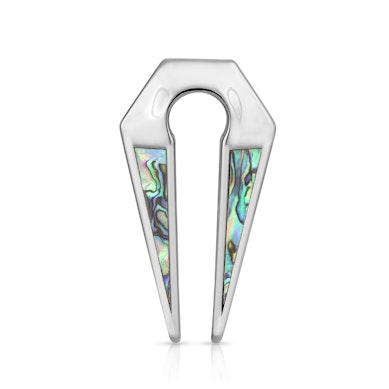 Ocelový keyhole hanger s paua perletí
