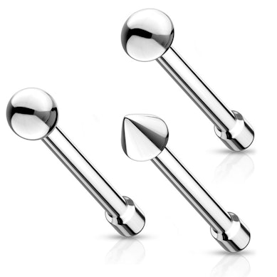 Rovný piercing do nosu s různými motivy