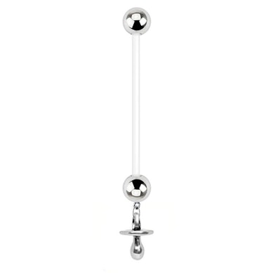 Těhotenský piercing do pupíku s dudlíkem