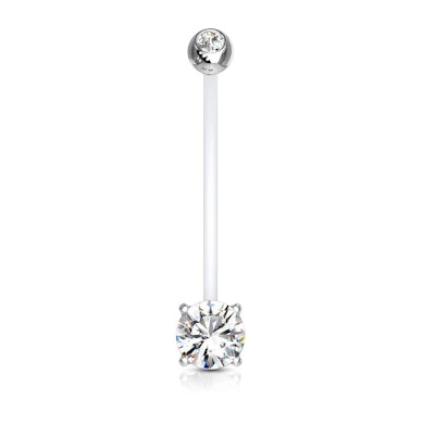Těhotenský piercing do pupíku s kamínky