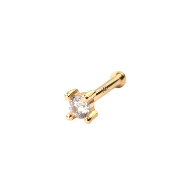 Zlatý 14kt piercing do nosu s kamínkem