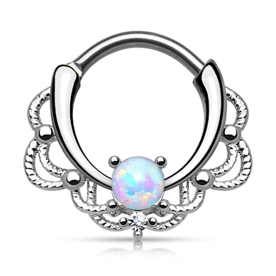 Septum piercing s opálem