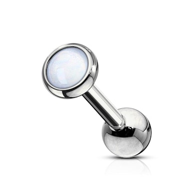 Piercing do ucha s kamínkem odrážejícím světlo