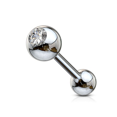 Zlatý 14kt piercing do ucha s kamínkem