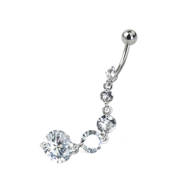 Piercing do pupíku s dlouhým přívěskem