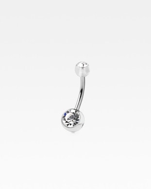 Piercing do pupíku a kuličkami z akrylátu a kamínky