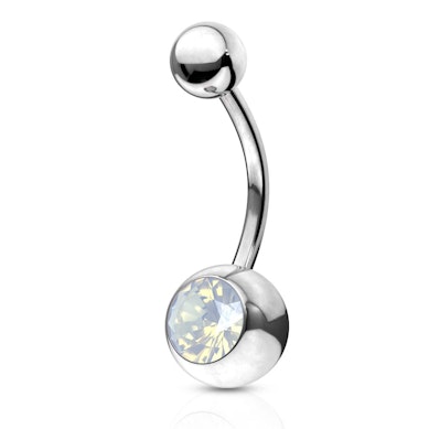 Piercing do pupíku s opálovým kamínkem