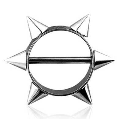 Piercing do bradavky se štítem s hroty