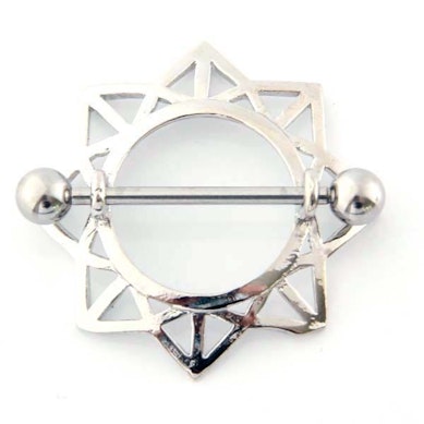 Piercing do bradavky se štítem ve tvaru slunce