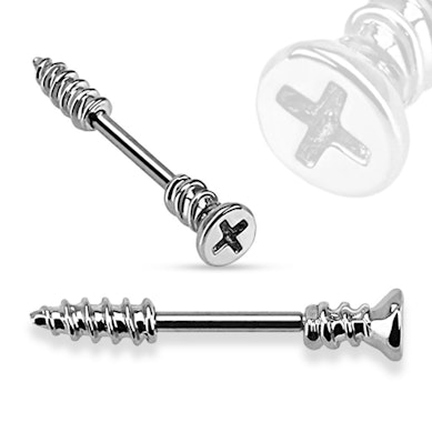 Piercing do bradavky ve tvaru šroubku
