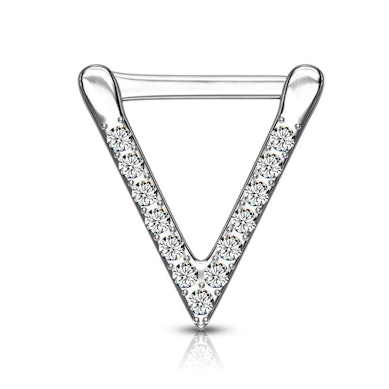 Septum piercing ve tvaru trojúhelníku