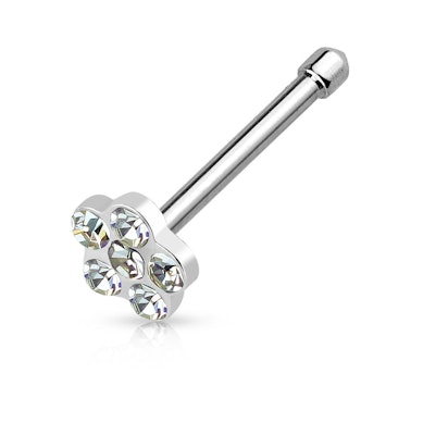 Piercing do nosu s květinou