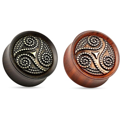 Dřevěný plug s tribal motivem