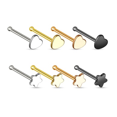 Piercing do nosu s různými motivy