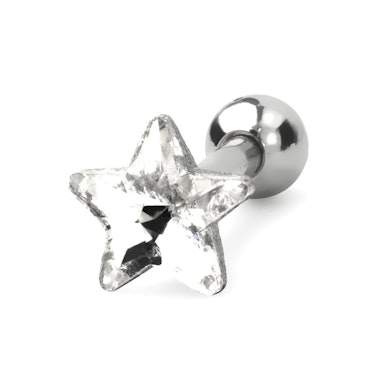 Piercing do ucha se zirkonem různých barev a tvarů