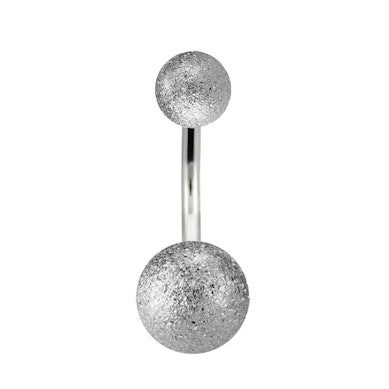 Piercing do pupíku s jiskřivě matnými kuličkami