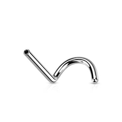 Push-in titanový zahnutý piercing do nosu bez závitu