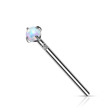 Zlatý 14kt piercing do nosu Fishtail s opálem
