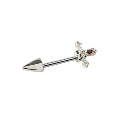 Piercing do bradavky ve tvary dýky