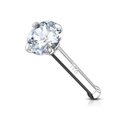 Piercing do nosu z ryzího 14kt zlata s kamínkem