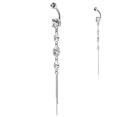 Piercing do pupíku s elegantním přívěskem z disků