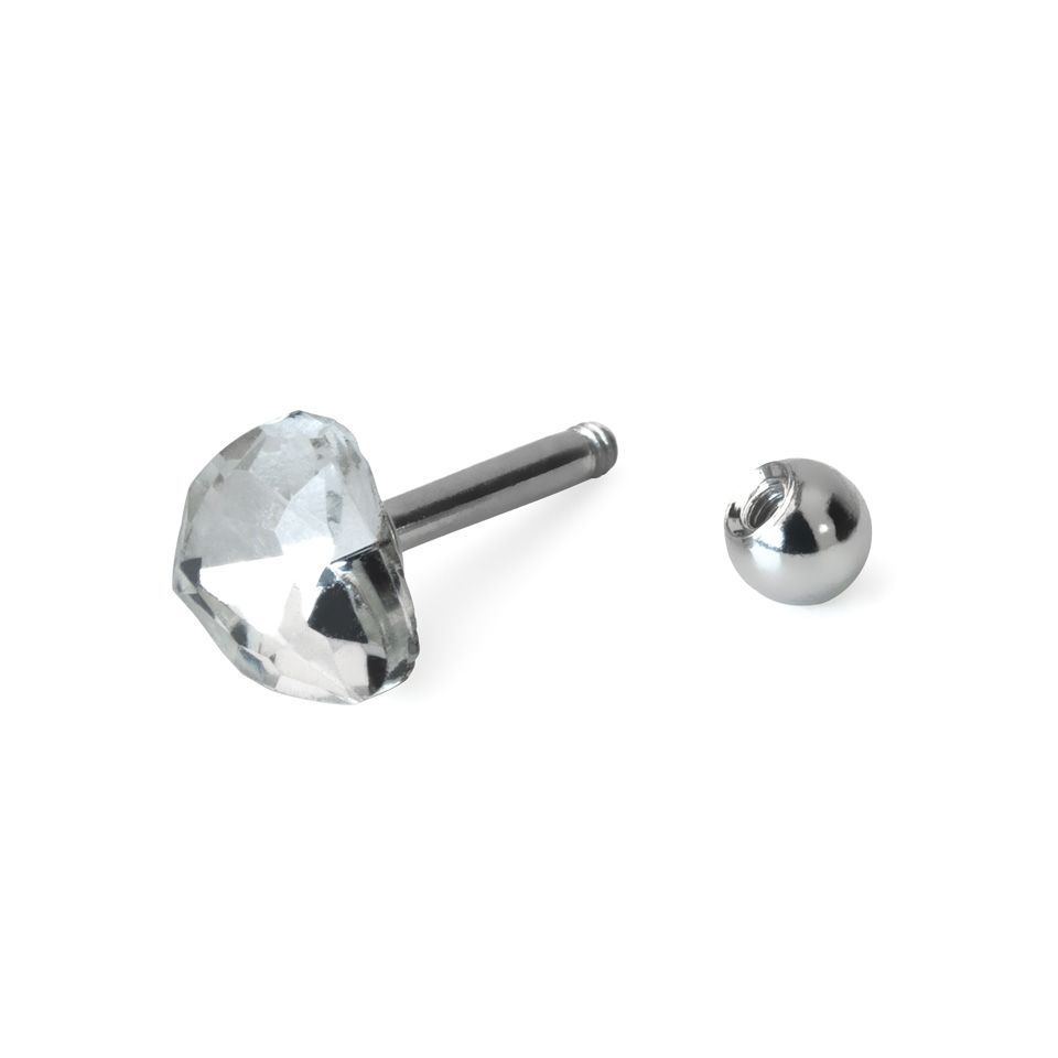 Piercing do ucha se zirkonem různých barev a tvarů