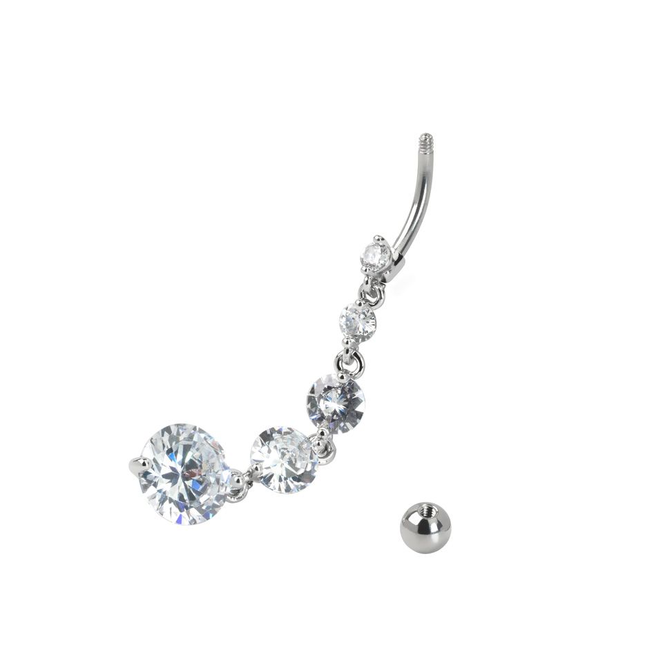 Piercing do pupíku s dlouhým přívěskem