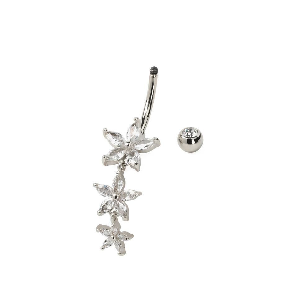 Piercing do pupíku se třemi květinami
