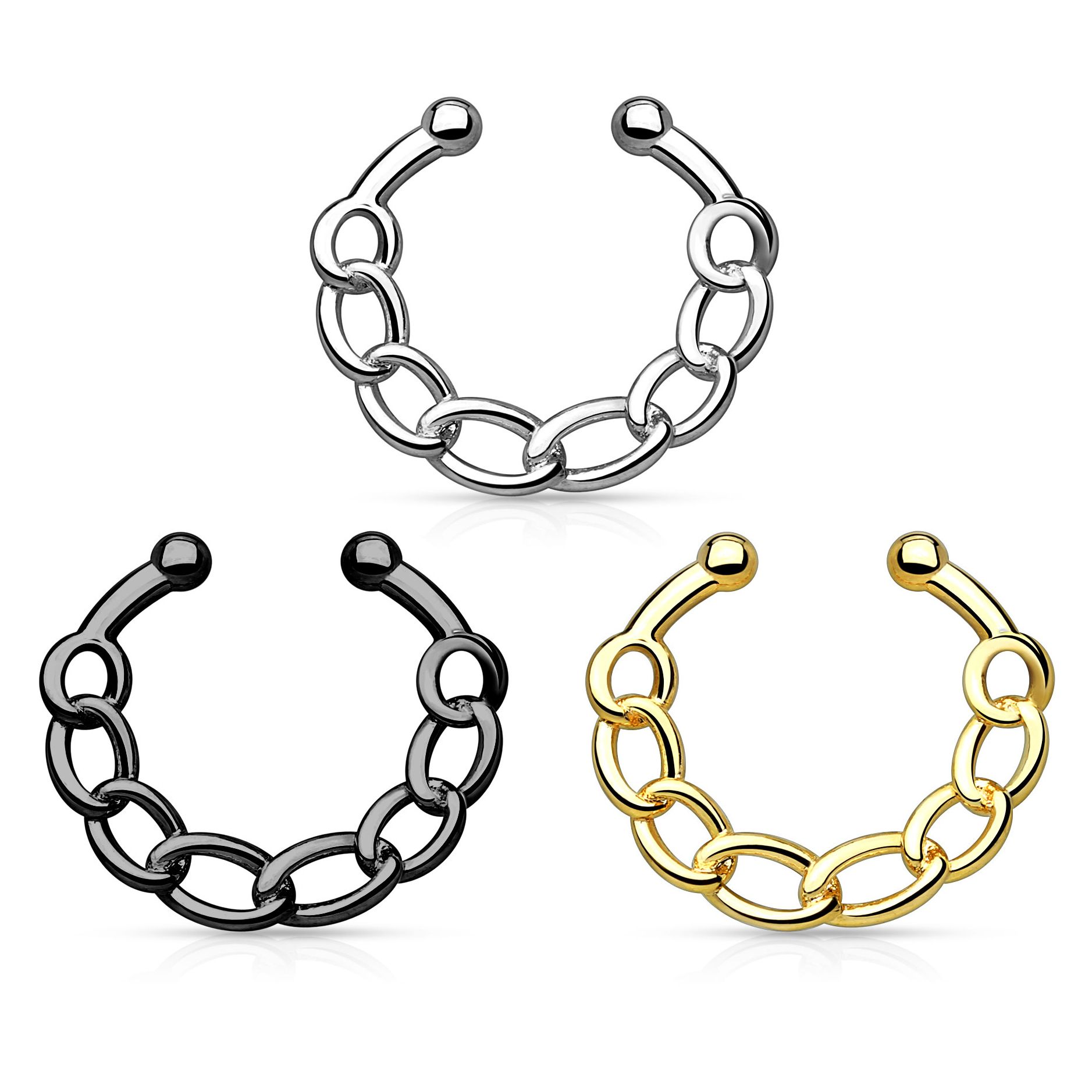 Falešný septum piercing - řetěz