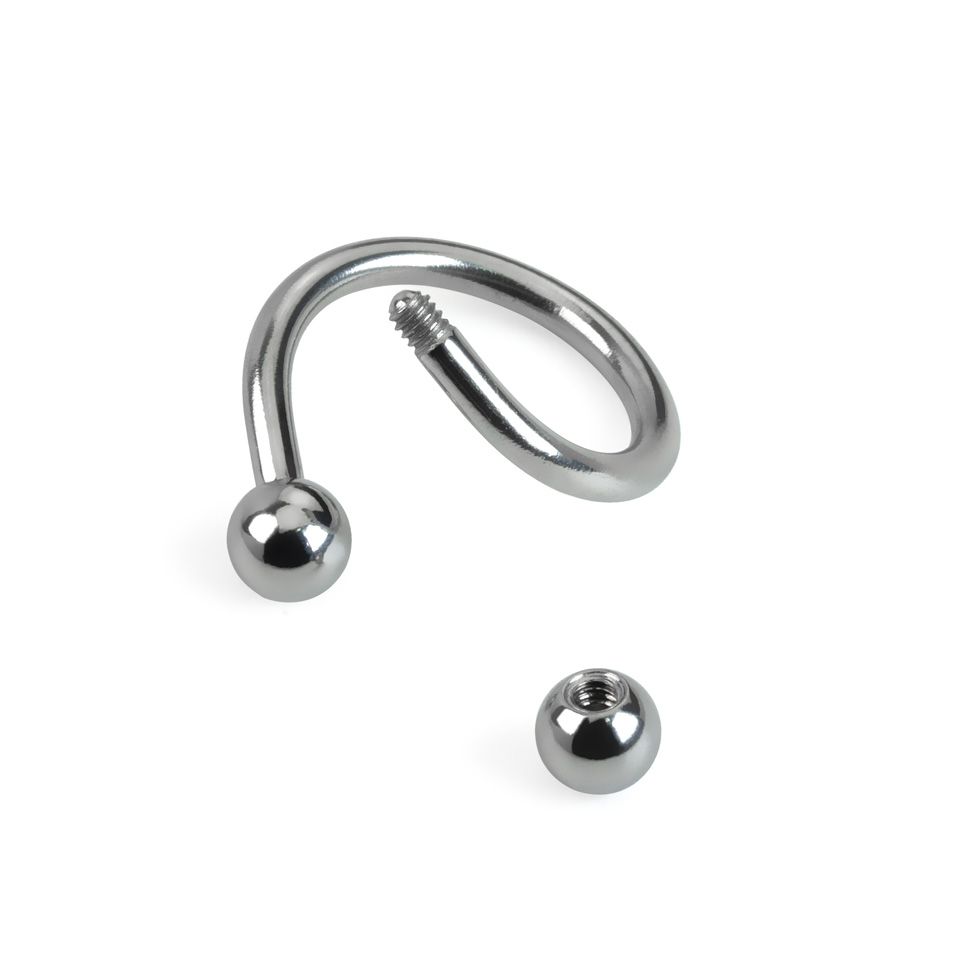 Piercing spirála s kuličkami v různých barvách