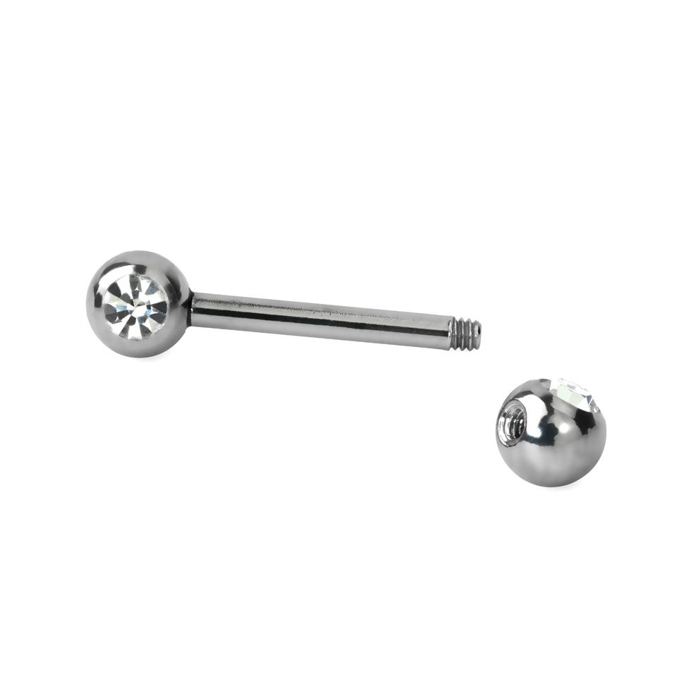 Piercing do bradavky se zirkony v různých barvách