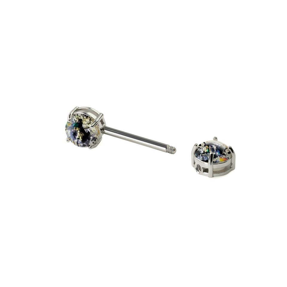 Piercing do bradavky s kamínky - láva