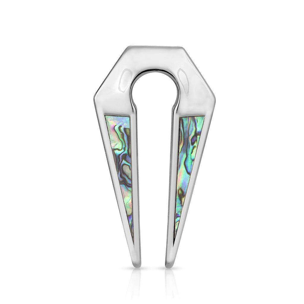 Ocelový keyhole hanger s paua perletí