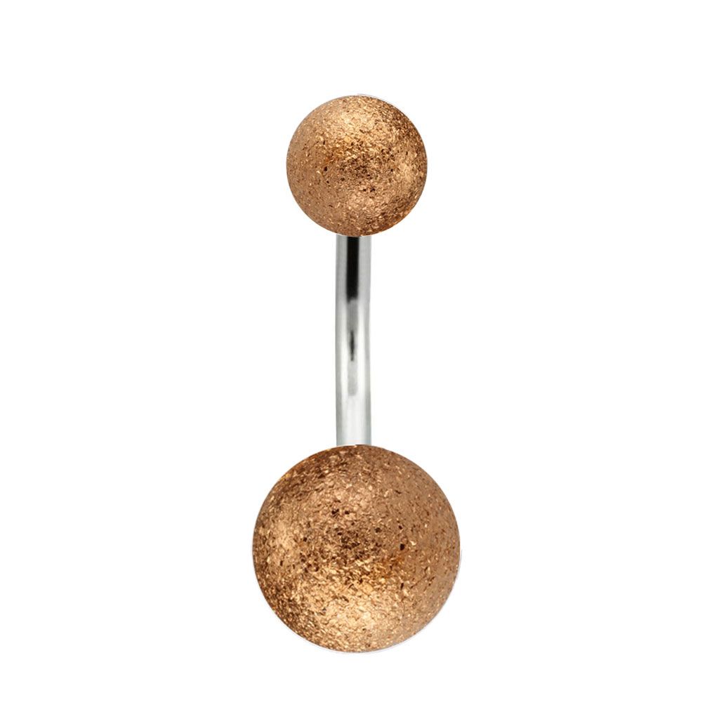 Piercing do pupíku s jiskřivě matnými kuličkami