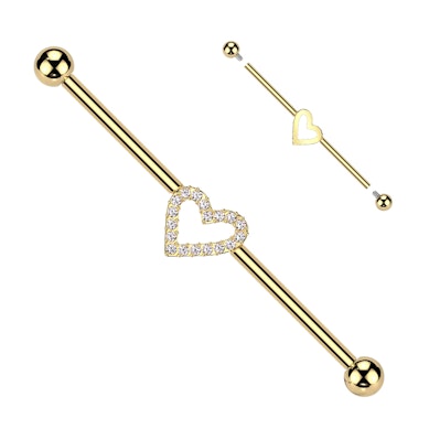 Titanová industrial činka se srdíčkem