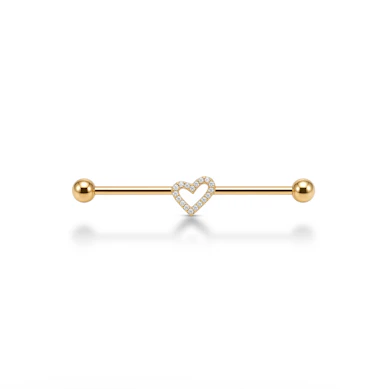 Titanová industrial činka se srdíčkem