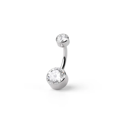 Titanový piercing do pupíku s plochými kuličkami a vnitřním závitem