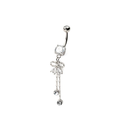 Piercing do pupíku s mašlí a řetízky