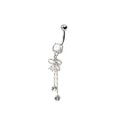 Piercing do pupíku s mašlí a řetízky