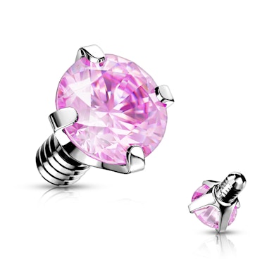 Mikrodermál s velkým kamínkem v různých barvách.