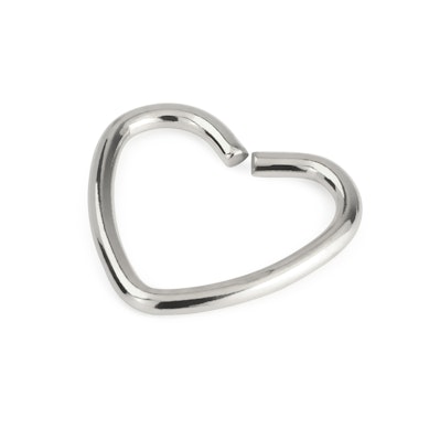 Piercing do ucha - barevné rozevírací srdíčko