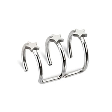 Falešný piercing do ucha s hvězdičkami