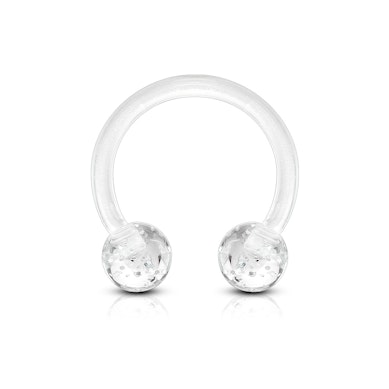 Akrylátová podkova s třpytivými kuličkami