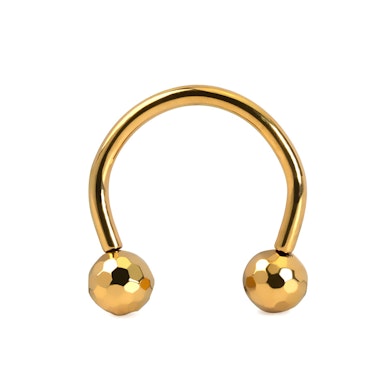 Titanová podkova s fasetovými kuličkami