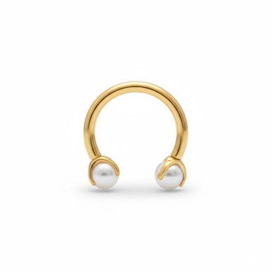 Titanová podkova s perlami