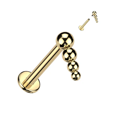 Titanová labreta s vnitřním závitem a kuličkami